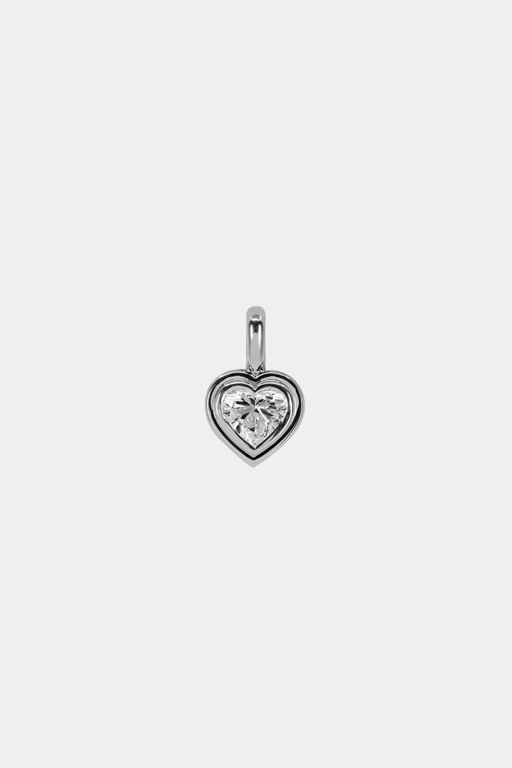 Roma Heart Diamond Pendant | 18K White Gold| Natasha Schweitzer