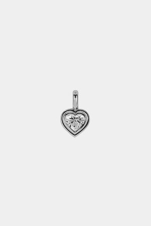 Roma Heart Diamond Pendant | 18K White Gold | Natasha Schweitzer