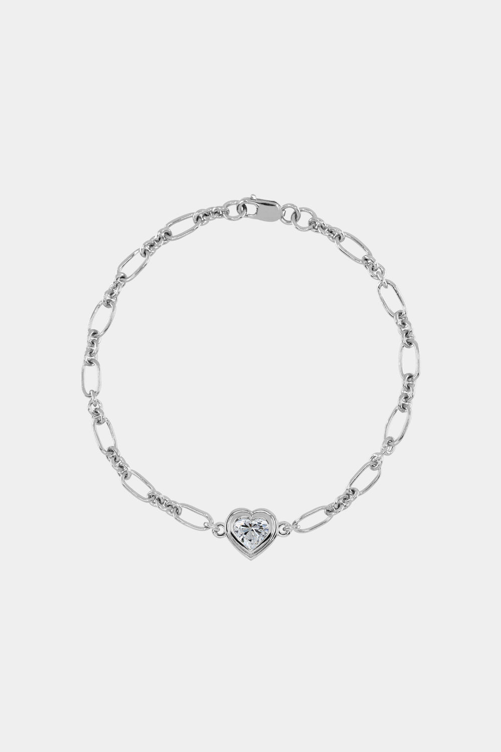 Roma Heart Diamond Bracelet | 18K White Gold
