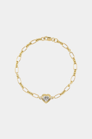 Roma Heart Diamond Bracelet | 18K Yellow Gold | Natasha Schweitzer
