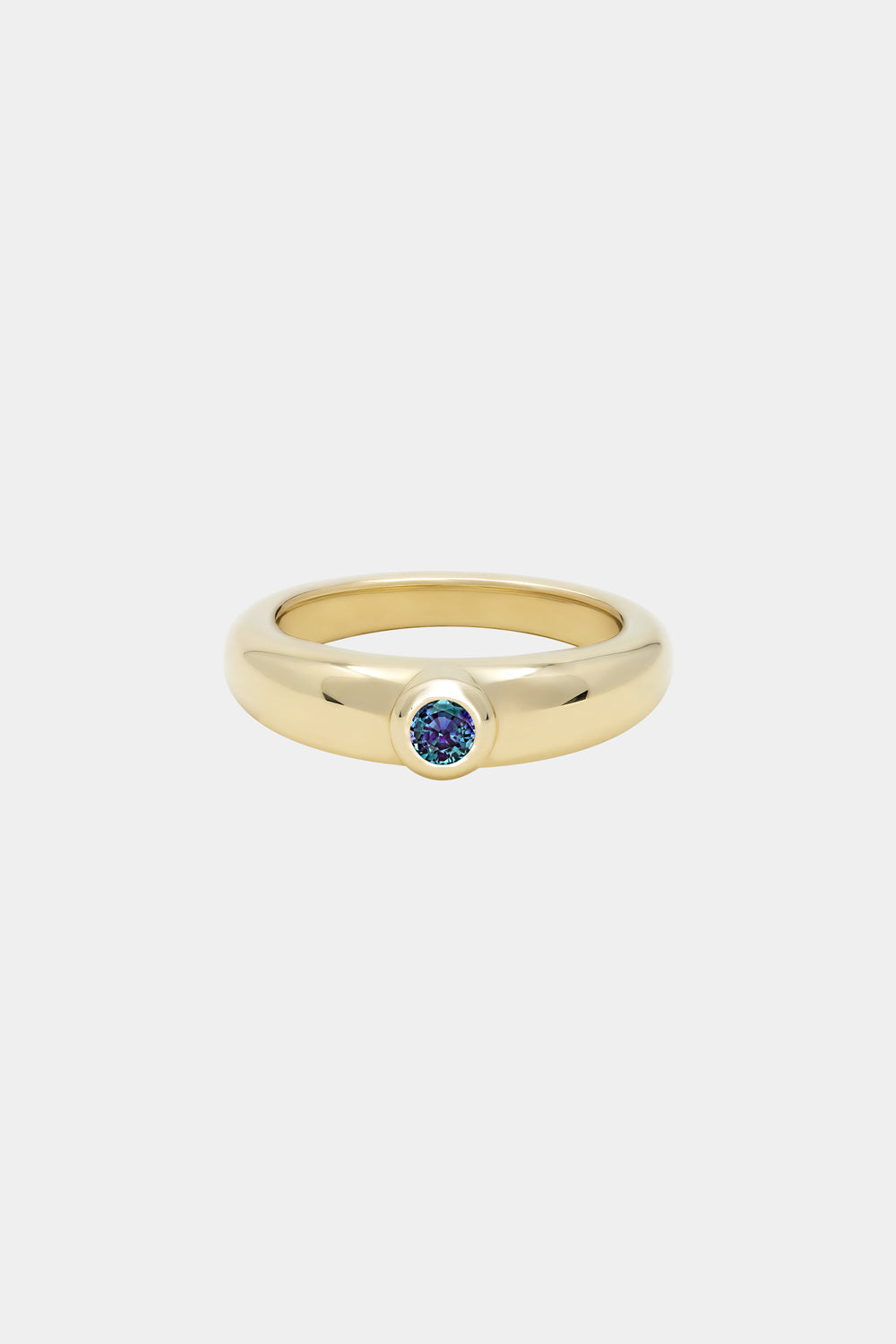 Roma Round Birthstone Ring | 9K Yellow Gold