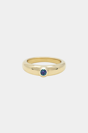 Roma Round Birthstone Ring | 9K Yellow Gold | Natasha Schweitzer
