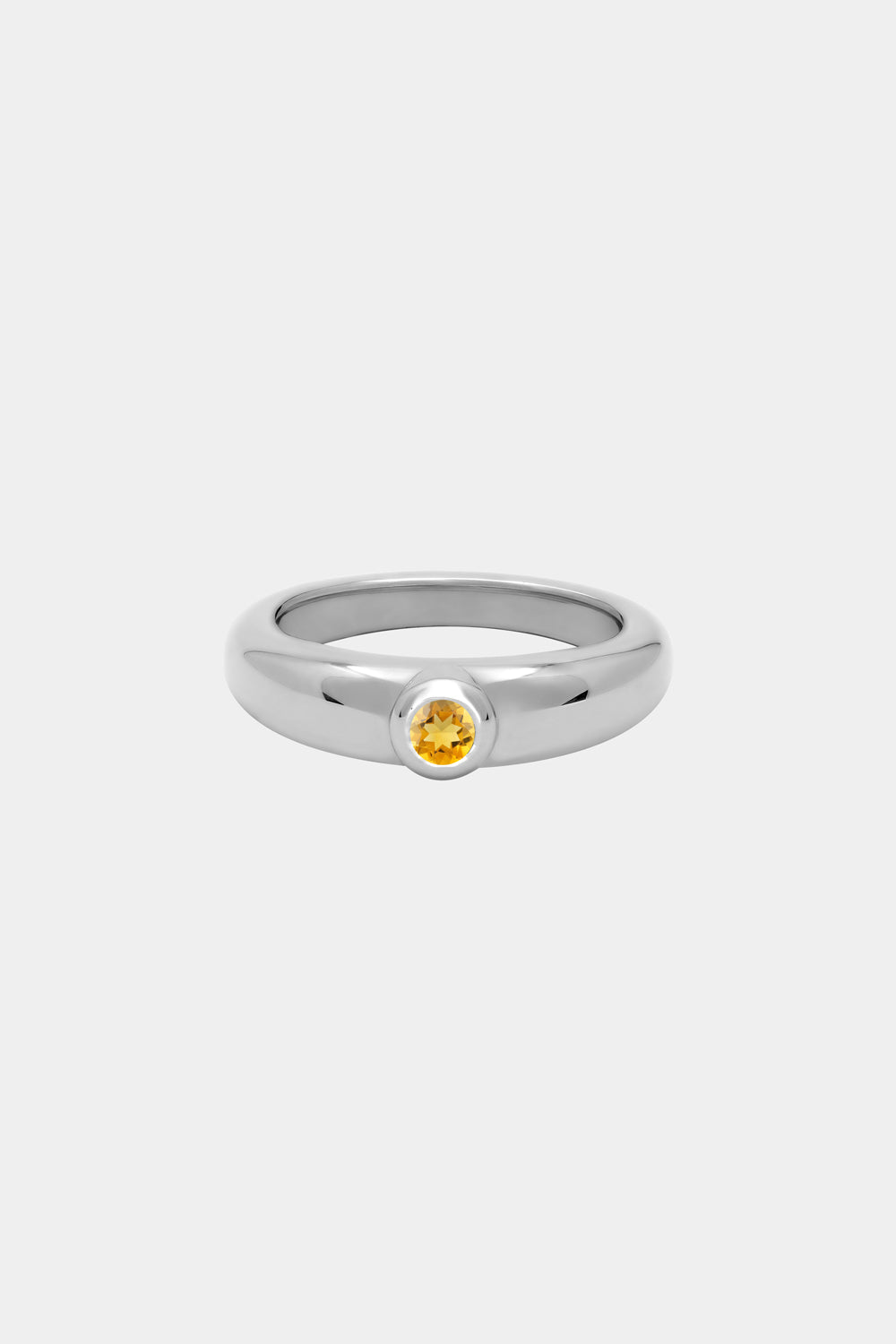Roma Round Birthstone Ring | 9K White Gold