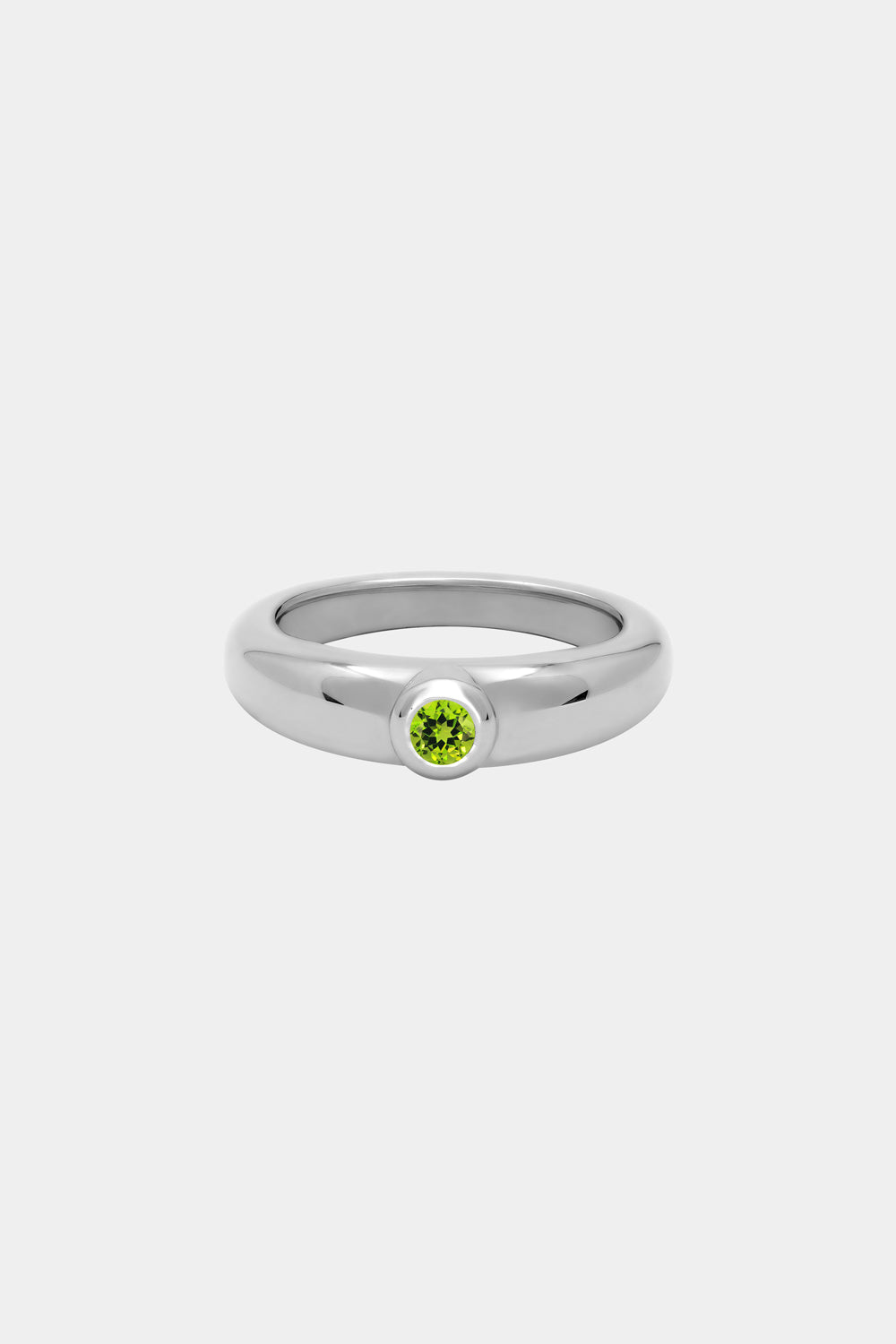 Roma Round Birthstone Ring | 9K White Gold