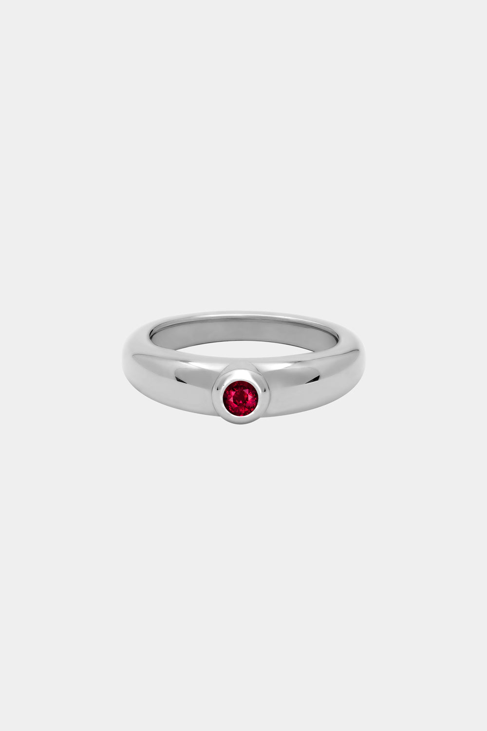 Roma Round Birthstone Ring | 9K White Gold