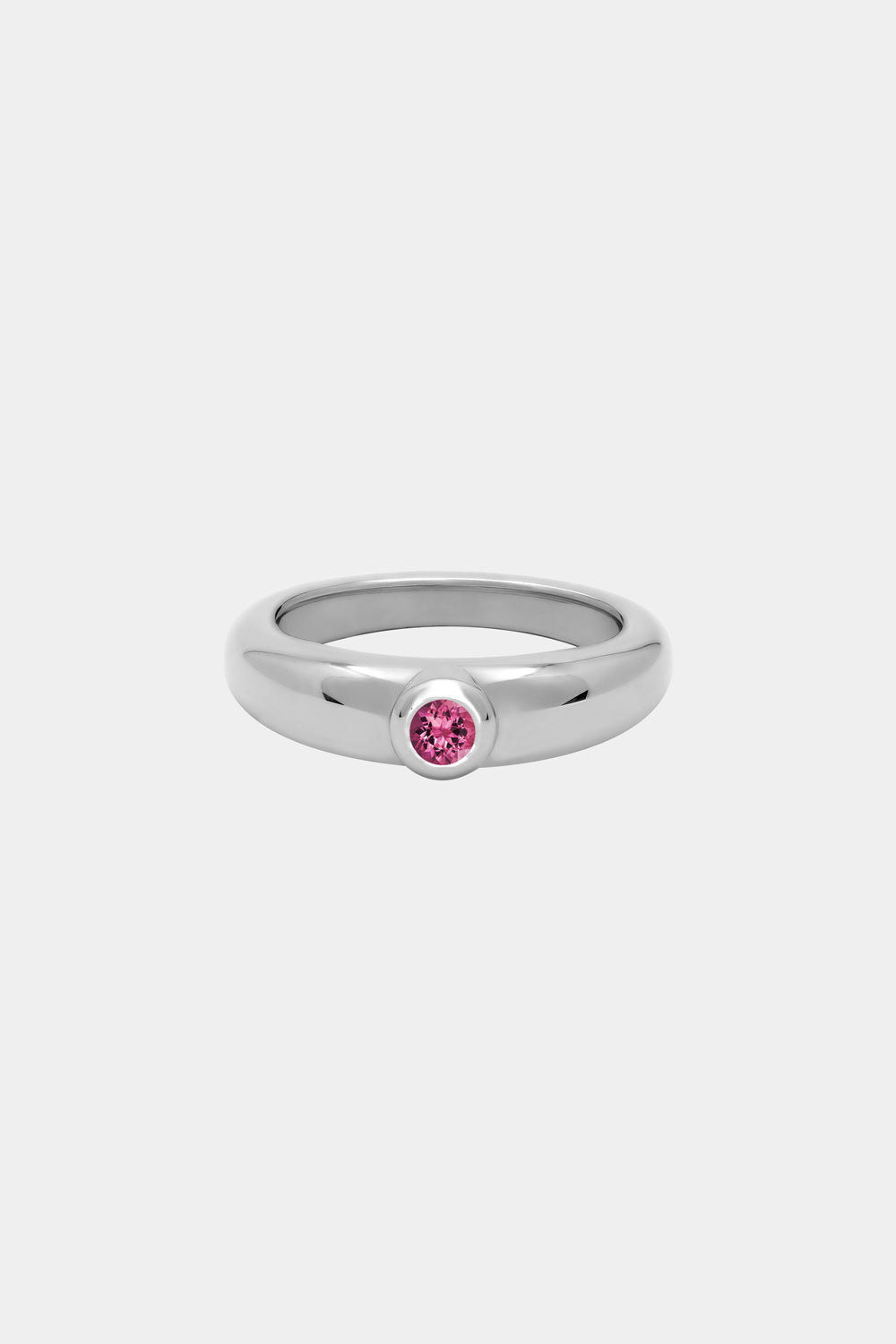 Roma Round Birthstone Ring | 9K White Gold