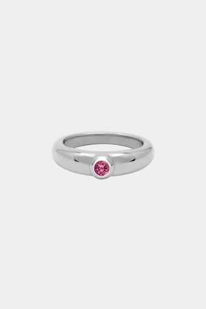 Roma Round Birthstone Ring | 9K White Gold | Natasha Schweitzer