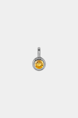 Roma Round Gemstone Pendant | White Gold, More Options Available | Natasha Schweitzer