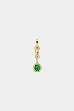 Roma Round Emerald Pendant with Diamond Bale | 18K Yellow Gold | Natasha Schweitzer