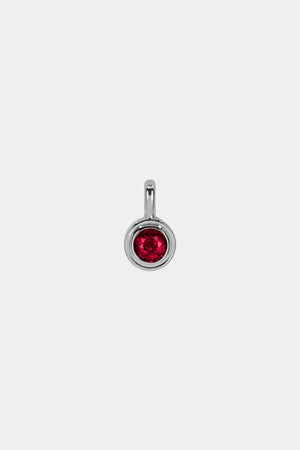 Roma Round Gemstone Pendant | White Gold, More Options Available | Natasha Schweitzer