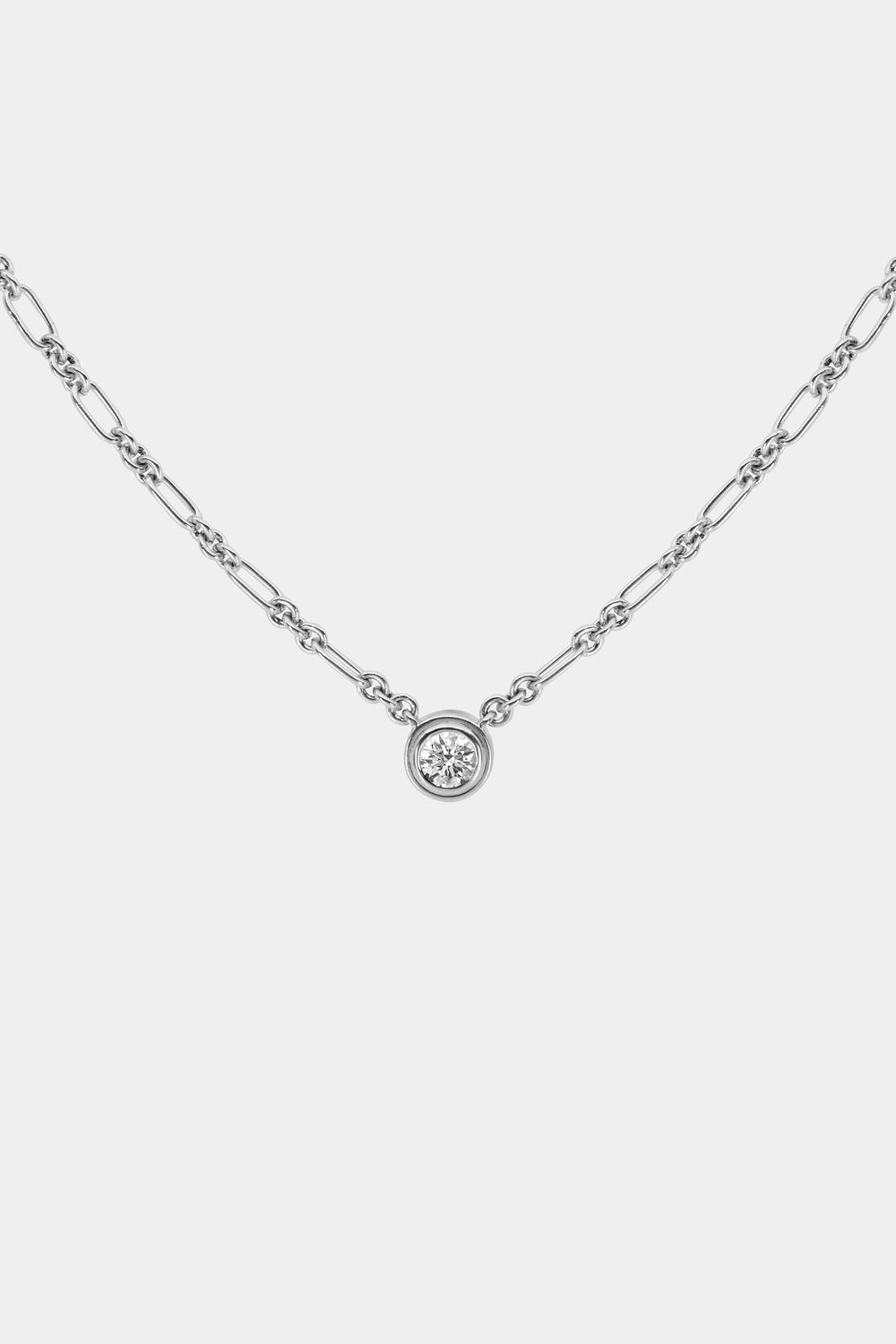 Roma Round Diamond Necklace | White Gold