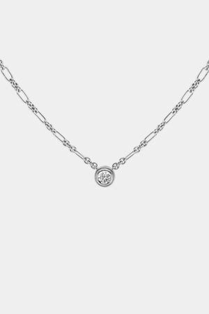 Roma Round Diamond Necklace | White Gold | Natasha Schweitzer
