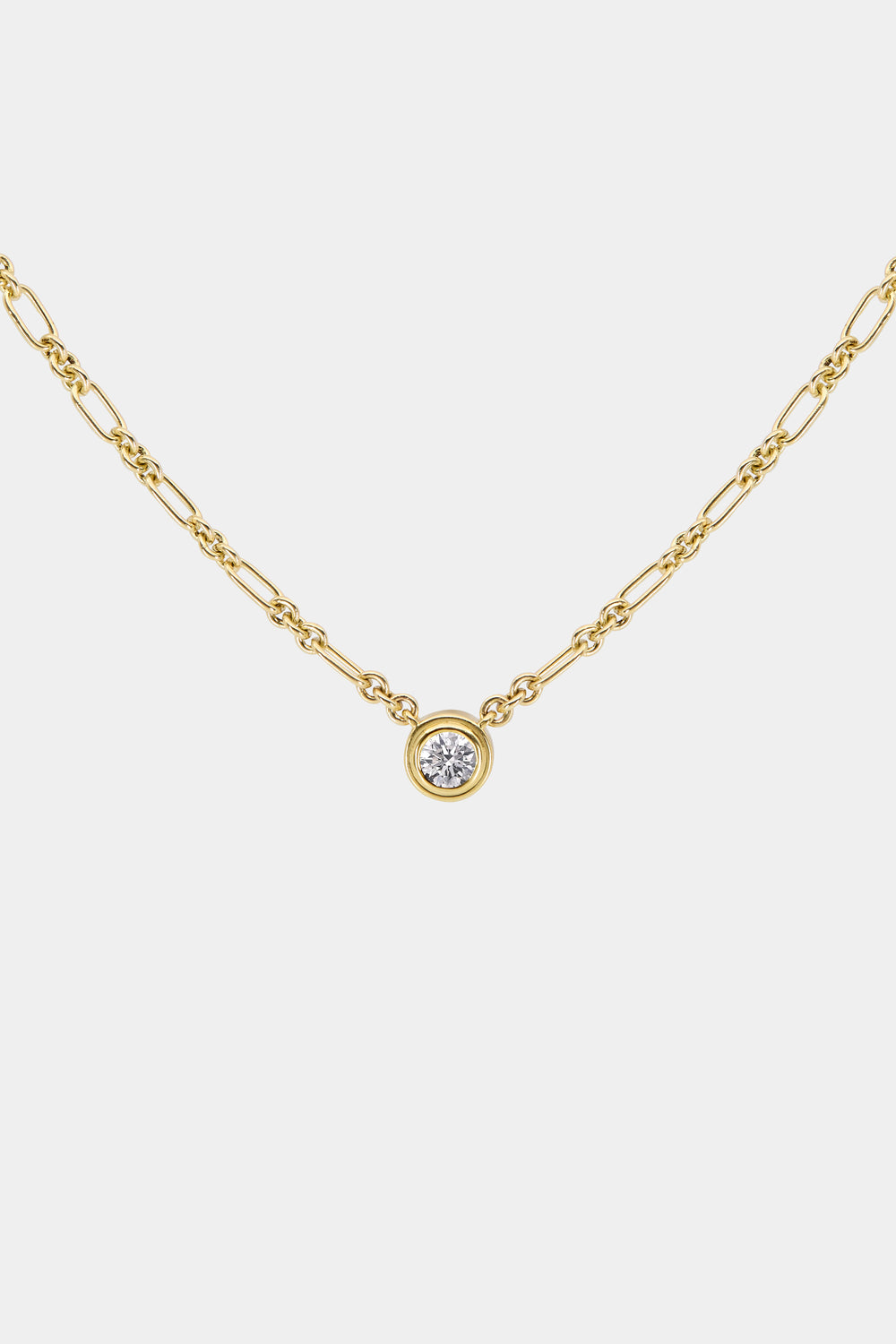 Roma Round Diamond Necklace | Yellow Gold