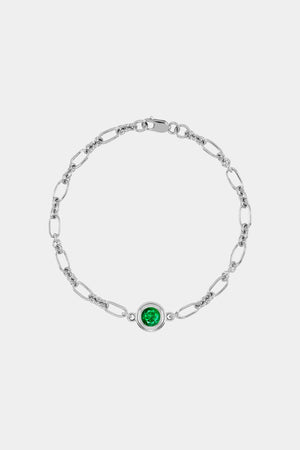 Roma Round Gemstone Bracelet | White Gold, More Options Available | Natasha Schweitzer