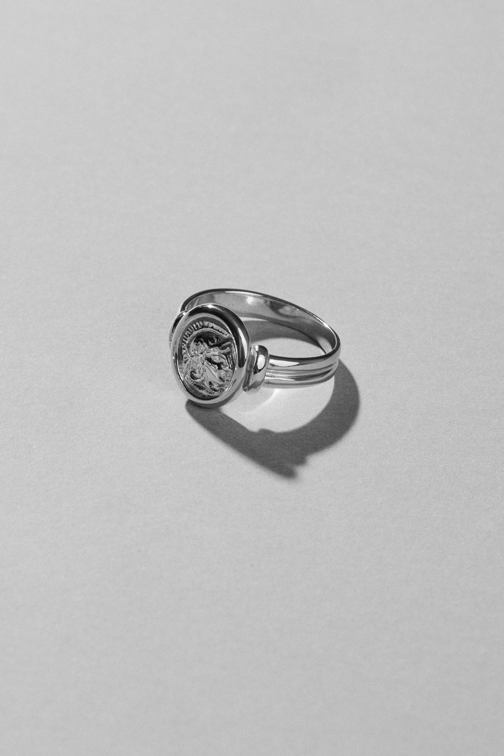 Roman Oval Coin Ring | Silver