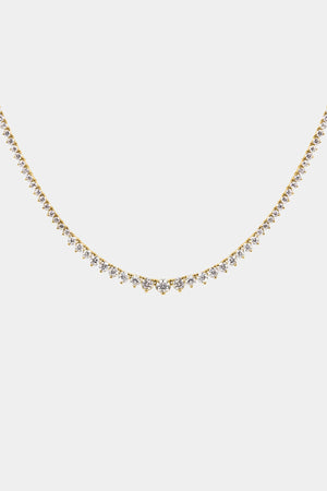3 Claw Graduating Tennis Necklace | 18K Yellow Gold | Natasha Schweitzer