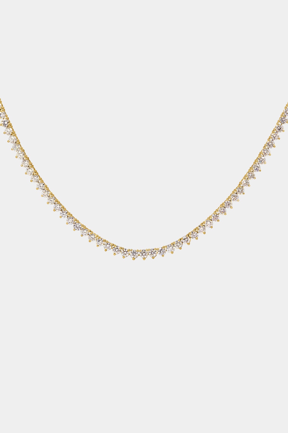 3 Claw Tennis Necklace 0.03ct | 18K Yellow Gold — Natasha Schweitzer