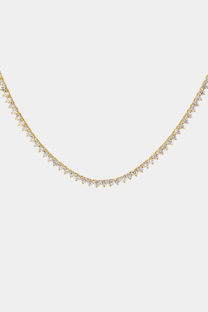 3 Claw Tennis Necklace | 18K Yellow Gold | Natasha Schweitzer