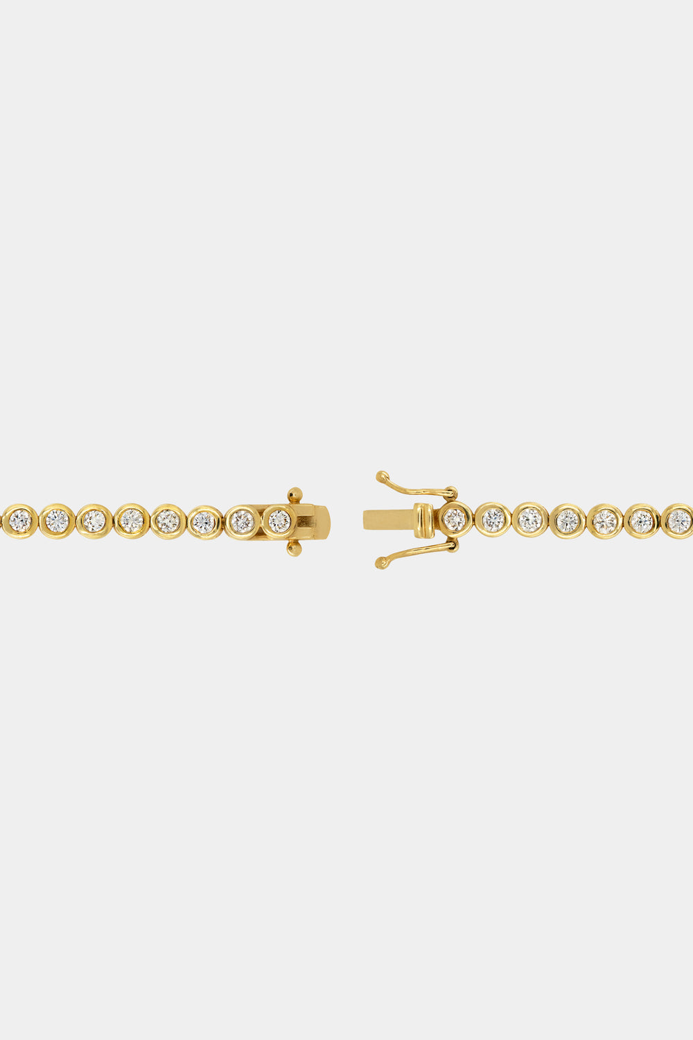 Round Bezel Diamond Tennis Bracelet | 18K Yellow Gold| Natasha Schweitzer