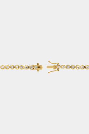 Round Bezel Diamond Tennis Bracelet | 18K Yellow Gold | Natasha Schweitzer