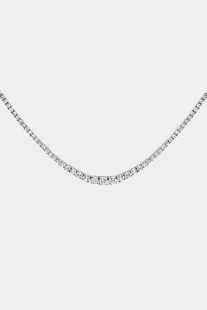 Small Graduating Tennis Necklace | TCW 5.50ct, 18K White Gold | Natasha Schweitzer