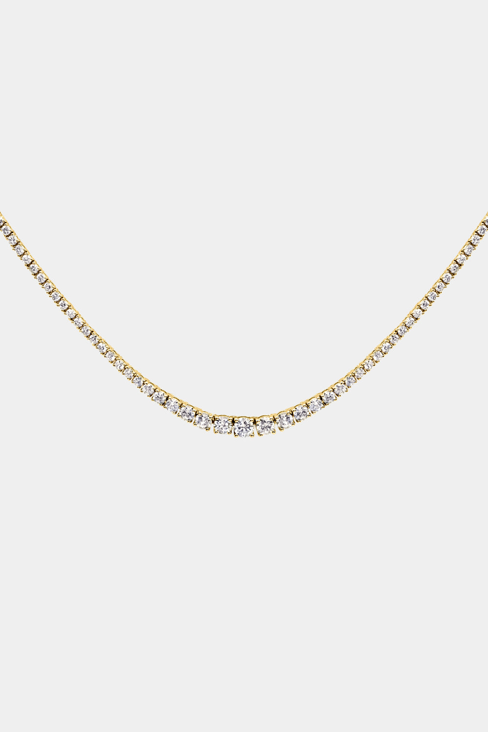Small Graduating Tennis Necklace | 18K Yellow Gold