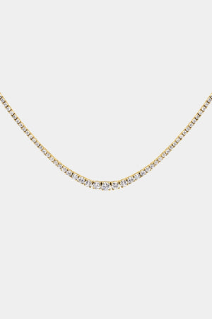 Small Graduating Tennis Necklace | TCW 5.50ct, 18K Yellow Gold | Natasha Schweitzer