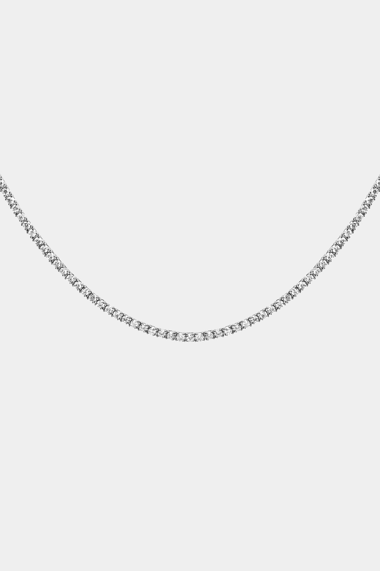 Small Tennis Necklace 0.02ct | 18K White Gold| Natasha Schweitzer
