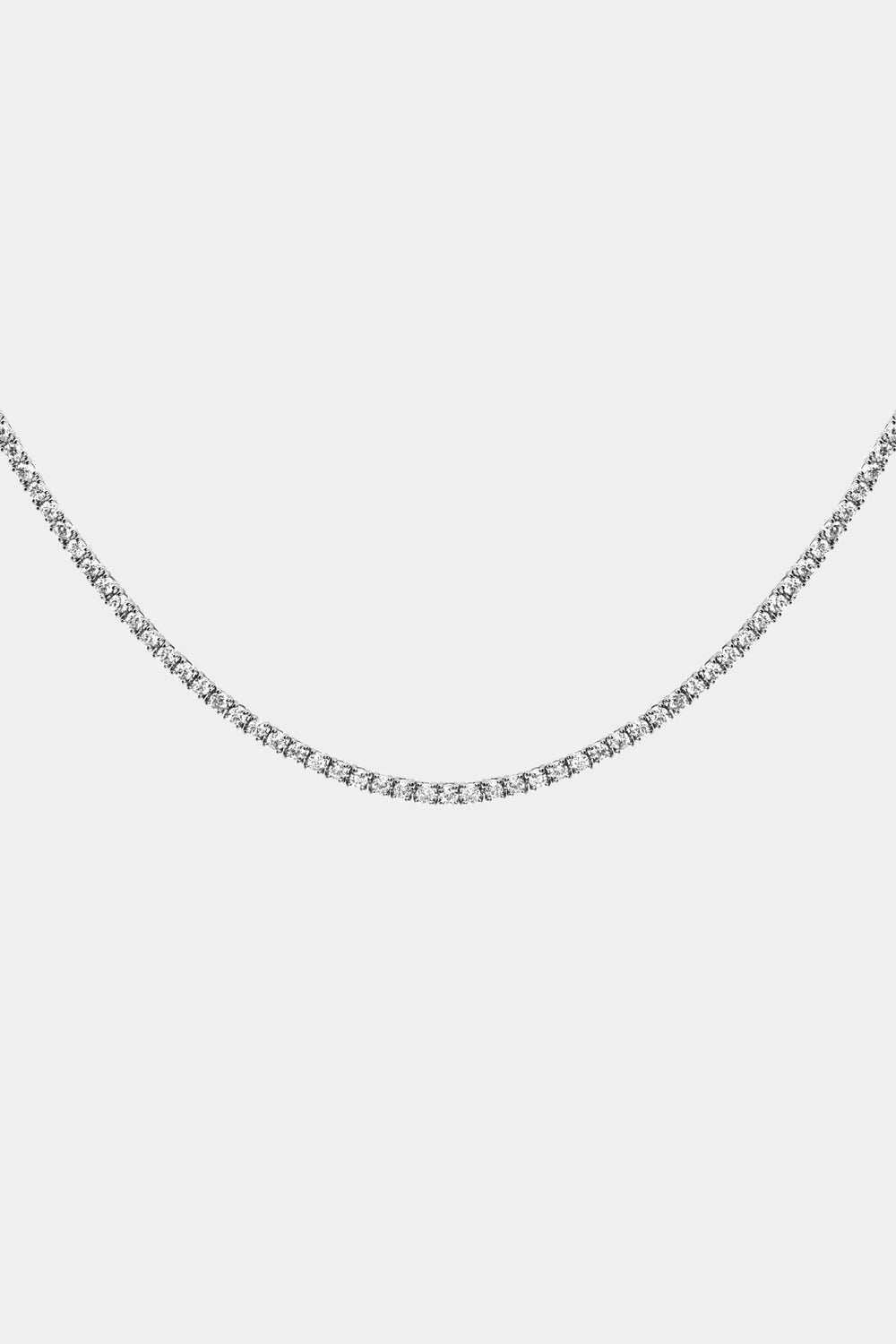 Small Tennis Necklace | 18K White Gold