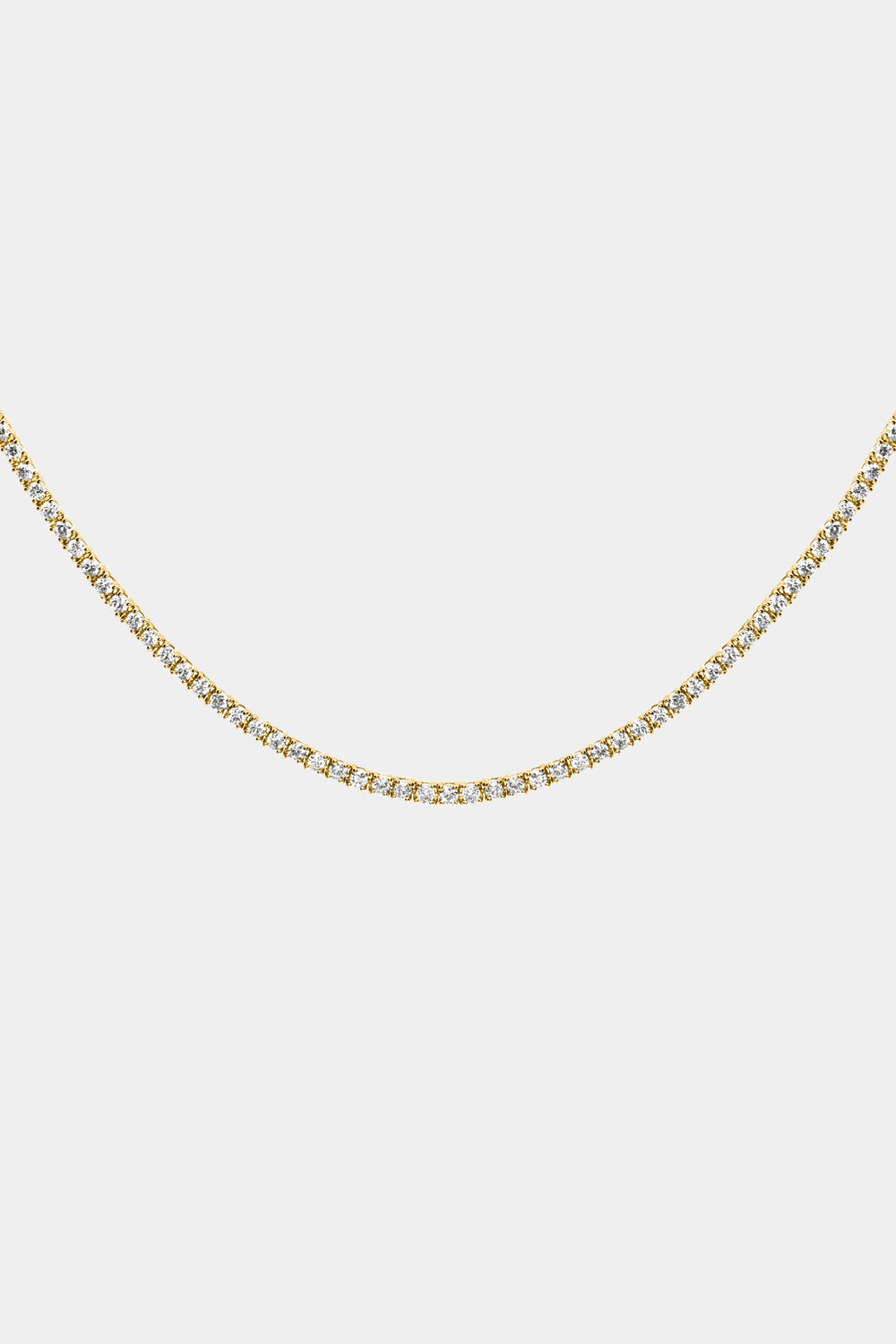 Small Tennis Necklace | 18K Yellow Gold