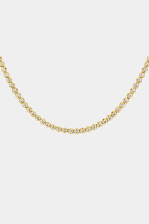 Crown Set Diamond Tennis Necklace | 18K Yellow Gold | Natasha Schweitzer