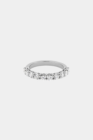 Round Diamond Half Band | 18K White Gold | Natasha Schweitzer