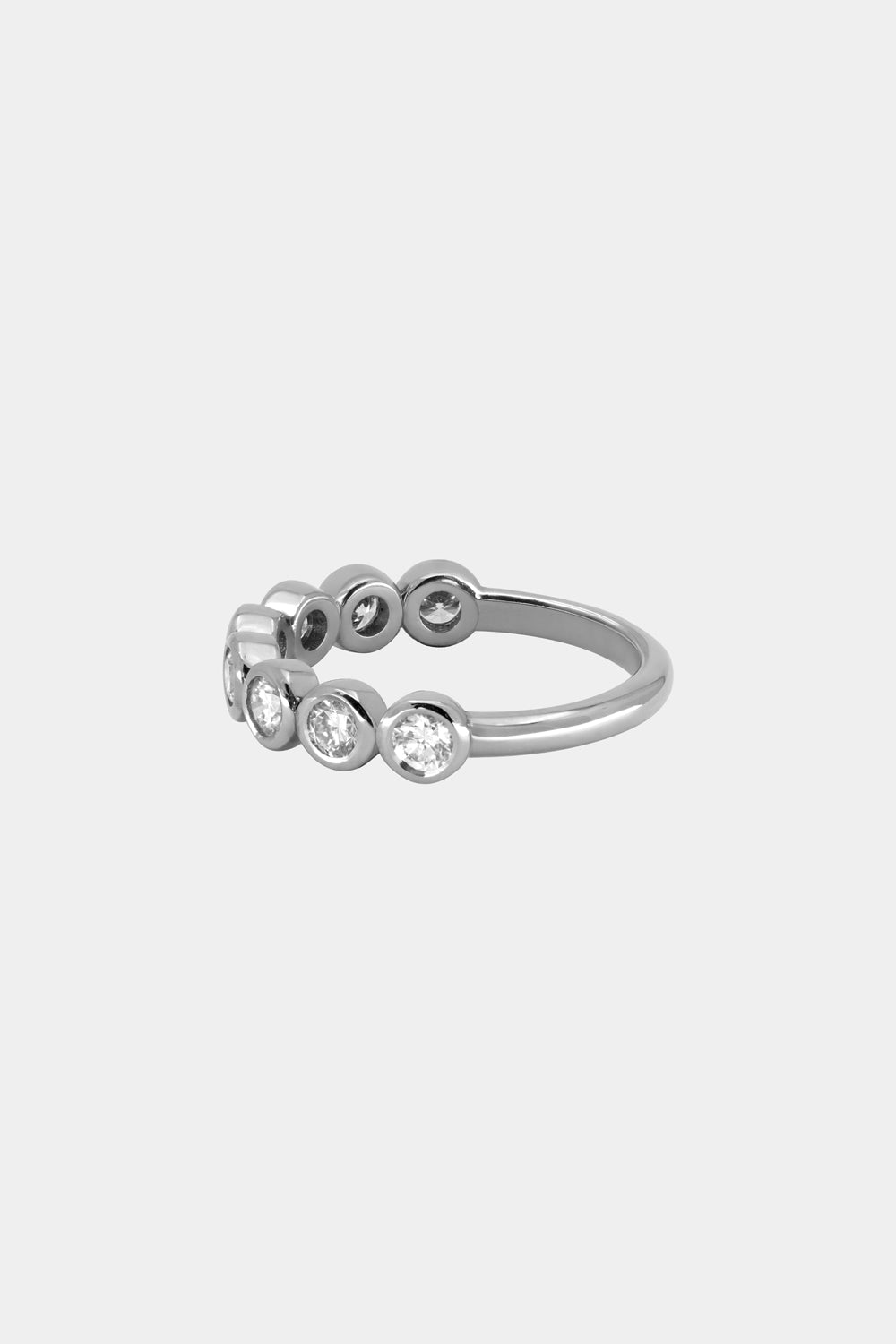 Round Diamond Bezel Band | 18K White Gold| Natasha Schweitzer