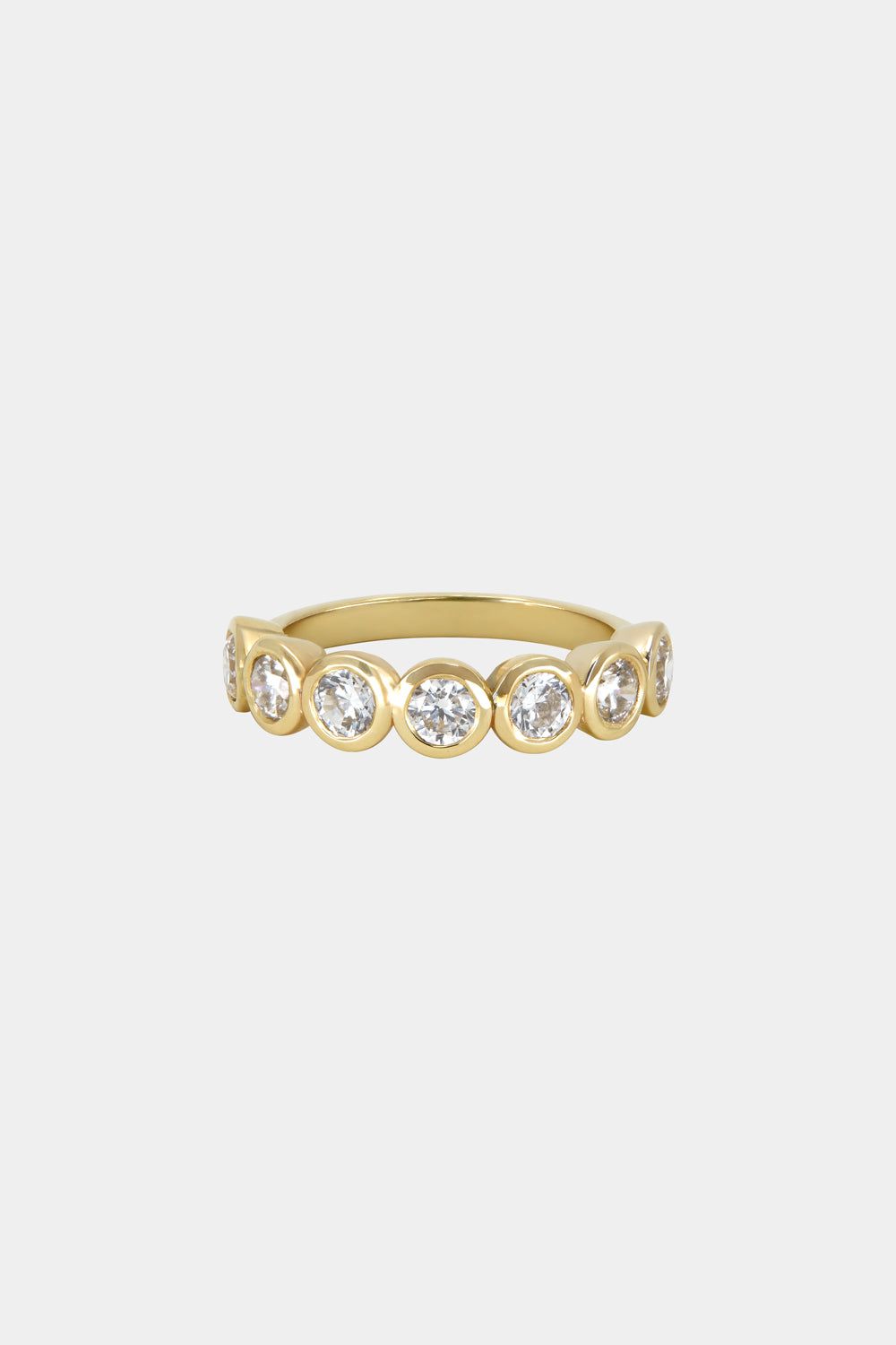 Round Diamond Bezel Band | 18K Yellow Gold