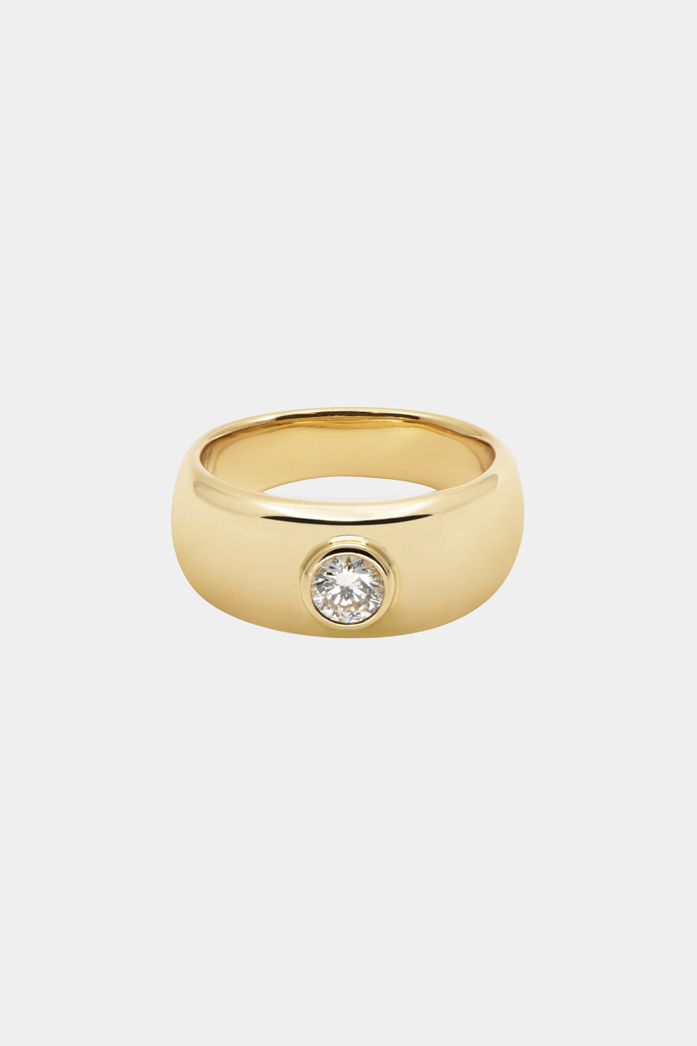 Round Diamond Bezel Blob Ring | 18K Yellow Gold| Natasha Schweitzer