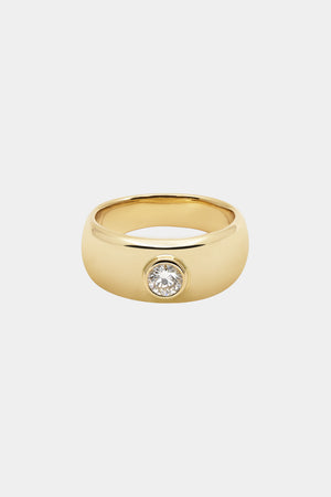 Round Diamond Bezel Blob Ring | 18K Yellow Gold | Natasha Schweitzer