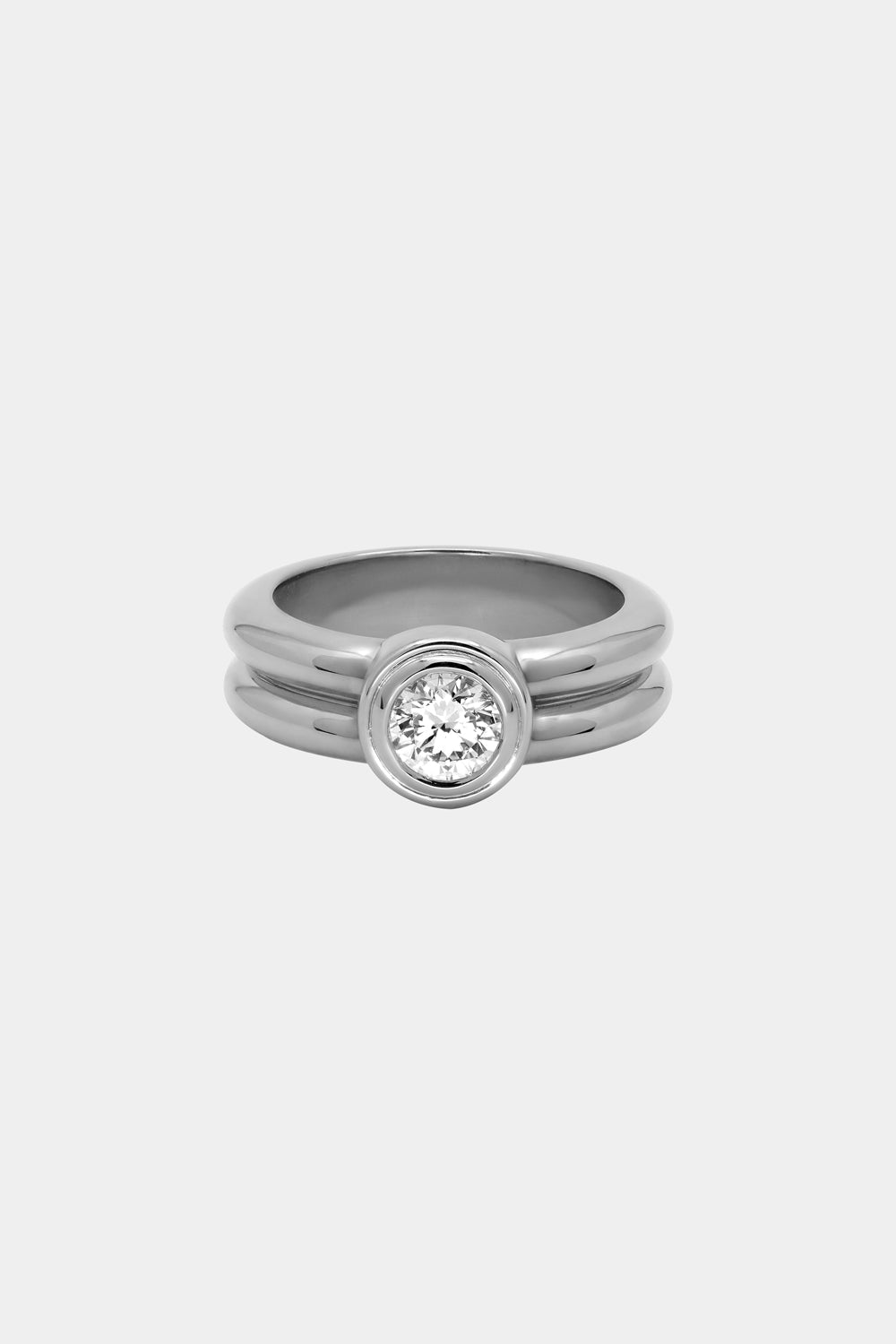 Roma Round Diamond Ring | 18K White Gold| Natasha Schweitzer