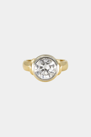 Round Diamond Double Frame Ring | 18K Yellow Gold | Natasha Schweitzer