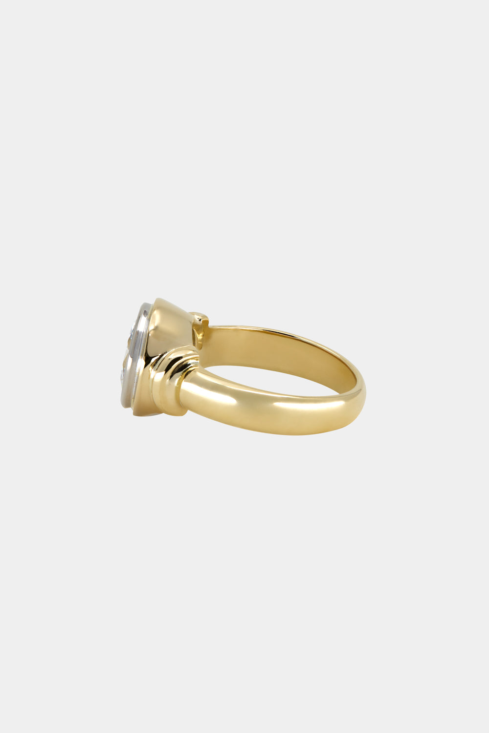 Round Diamond Double Frame Ring | 18K Yellow Gold| Natasha Schweitzer