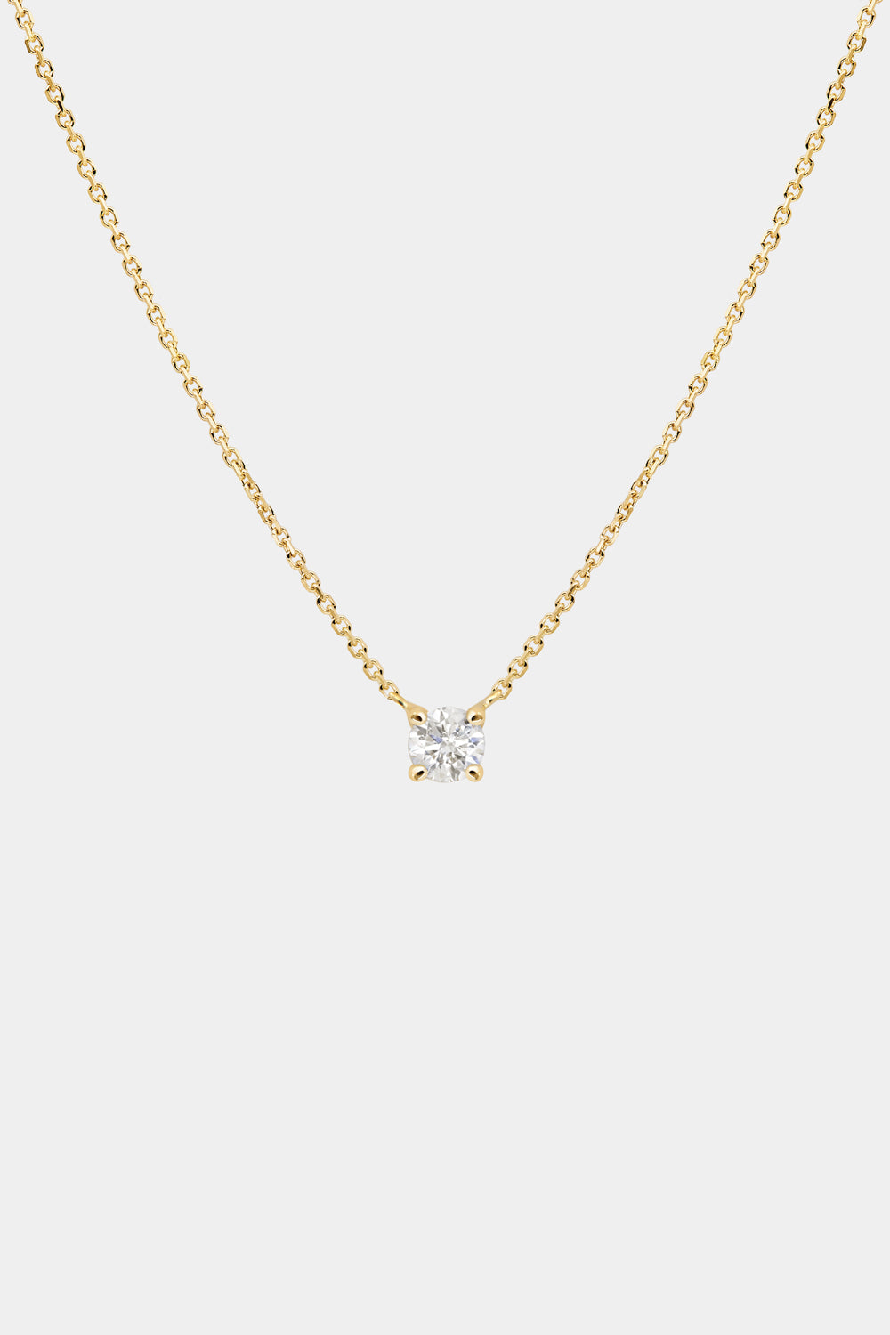 Round Diamond Necklace | 18K Gold