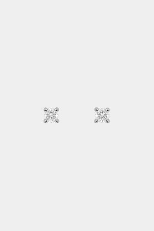 Round Diamond Studs | 18K White Gold | Natasha Schweitzer