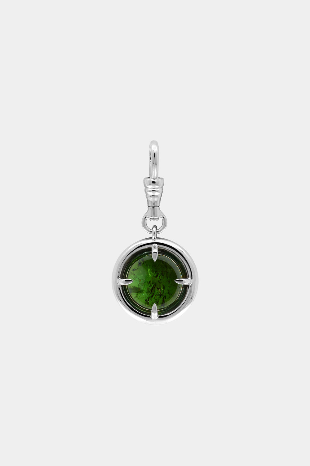 Green Round Tourmaline Attachment | Silver or White Gold, More options available