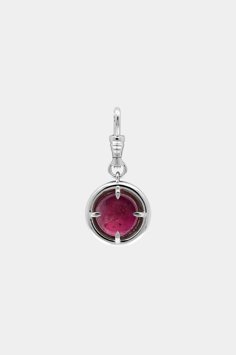 Pink Round Tourmaline Attachment | Silver or White Gold, More options available