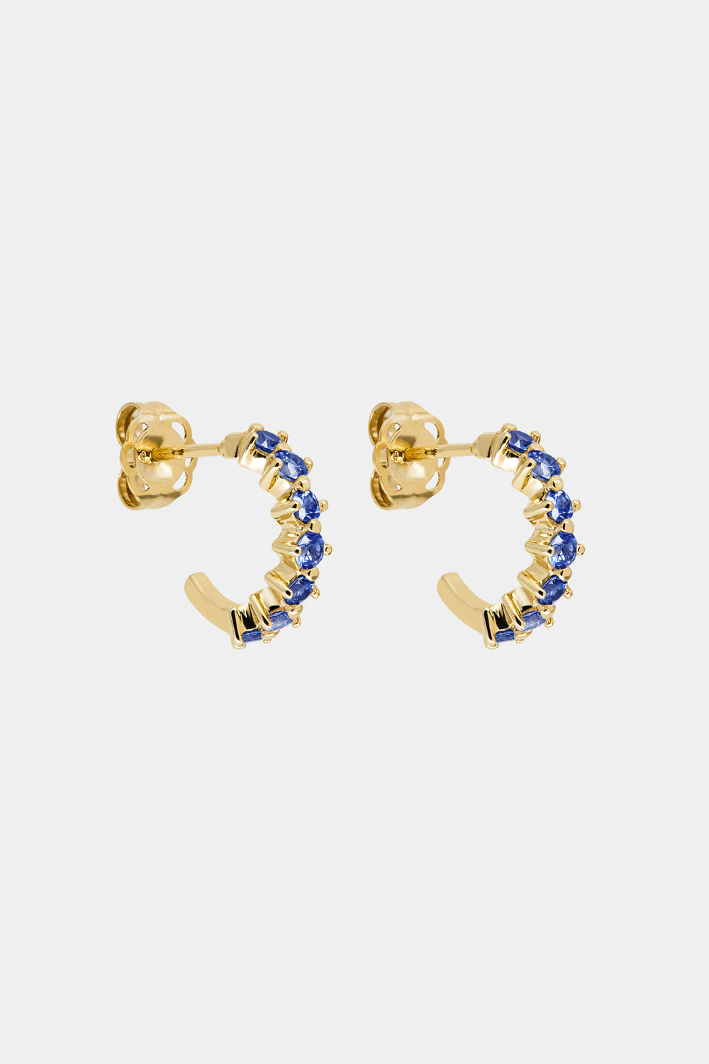 Mini Buttercup Sapphire Hoops | 9K Yellow Gold| Natasha Schweitzer