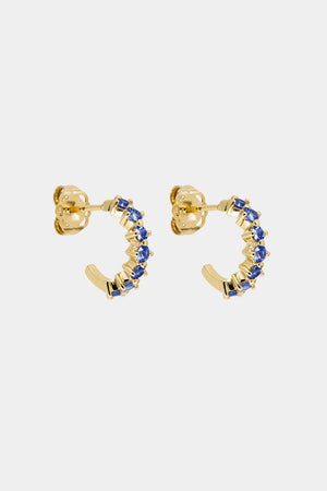 Mini Buttercup Sapphire Hoops | 9K Yellow Gold | Natasha Schweitzer