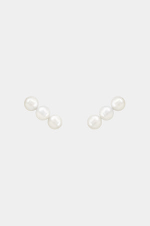 Sarah 3 Pearl Studs | Silver | Natasha Schweitzer