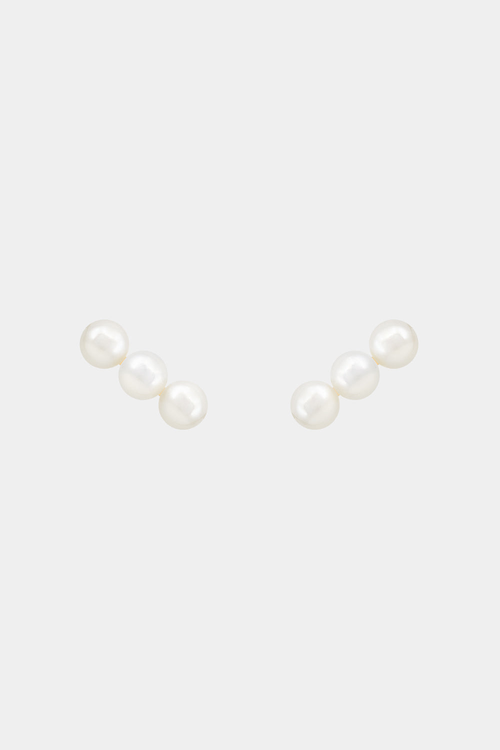 Sarah 3 Pearl Studs | 9K Yellow Gold