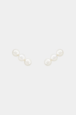 Sarah 3 Pearl Earrings | 9K Yellow Gold | Natasha Schweitzer