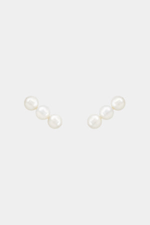 Sarah 3 Pearl Studs | 9K Yellow Gold | Natasha Schweitzer