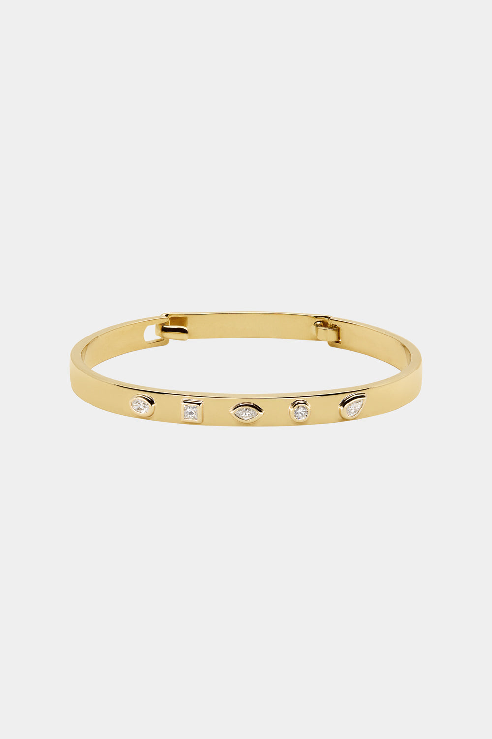 Scattered Diamond Tallows Bangle | Yellow Gold